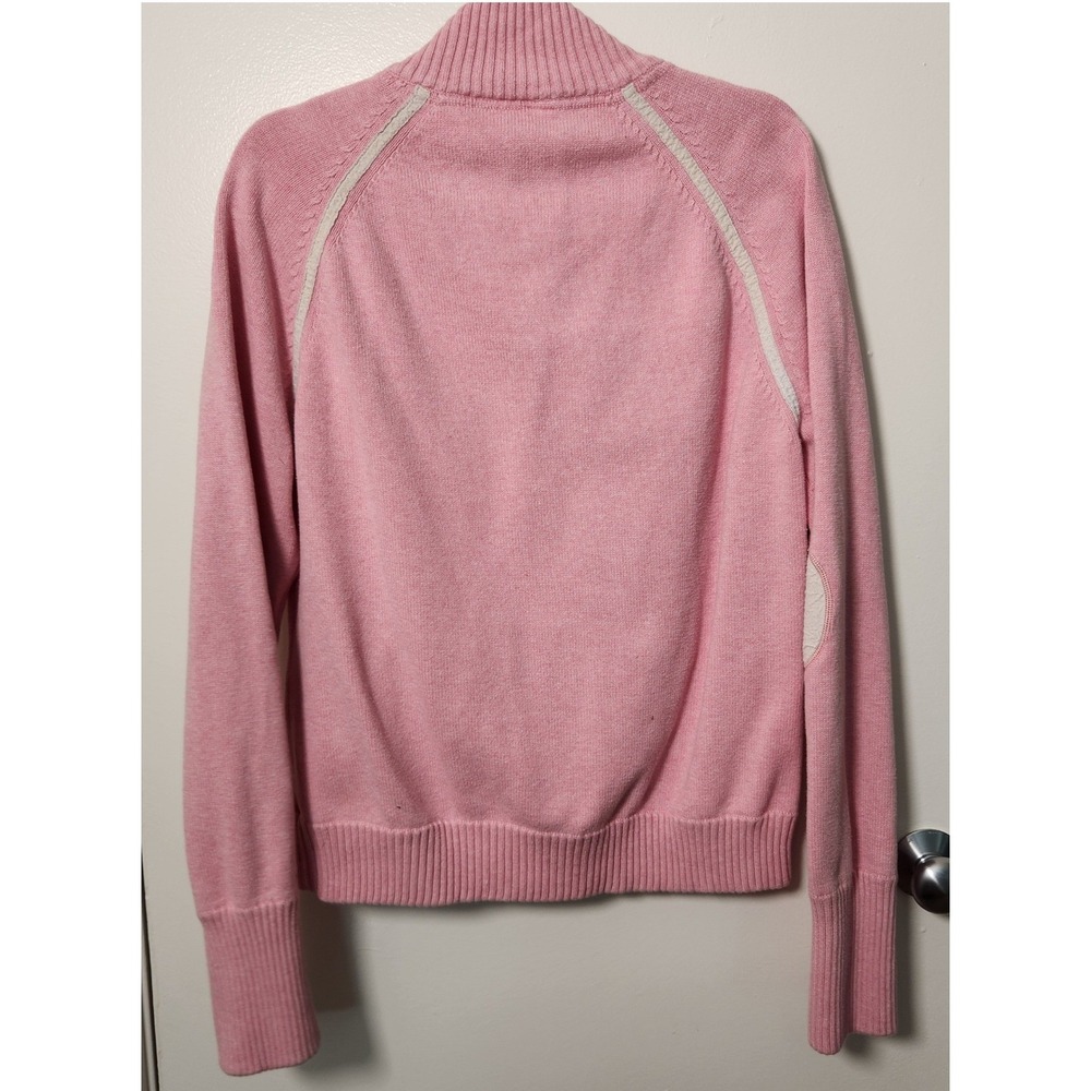 Vtg Disneyland Resort Tinkerbell Full Zip Pink Cardigan Sweater XXL Elbow Patch - Picture 2 of 13